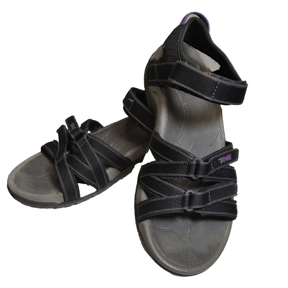 Teva Tirra Sport Sandals Womens Sz 6 Black Purple Hiking Adjustable 4266